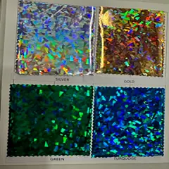 1 Yard Vinyl Broken Glass Hologram Fabric Color Card For Costumes And Dancewear