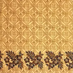 1 Yard Tropical Floral Border Polyester Fabric For Apparel Sewing And Decorative Craft Projects 60 Inch Sand