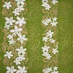 1 Yard Tiare Garden Glitter Polyester Poplin Fabric 60 Inch Width Green