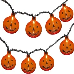 Halloween String Lights - 8.5Ft with 10 3D Pumpkin (Clear Pumpkin Lights)