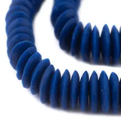 The Bead Chest Blue Ashanti Glass Saucer Beads (20mm)