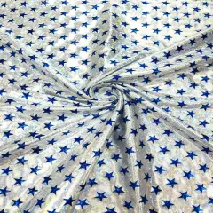 1 Yard Broken Glass Star Spandex Fabric Reflective Stretch Material for Costumes & Performance Wear White