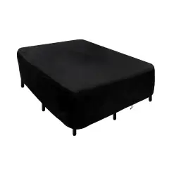 76" Black Patio Furniture Cover- Waterproof with Rope and Metal Buckles