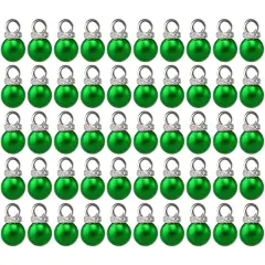Wrapables Round 10mm Round No Holes Faux Pearls, Imitation Pearls for Jewelry Making (Set of 50), Green