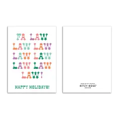 Lawyer Christmas Greeting Cards Boxed Set of 24 Holiday Notecards Featuring "Fa Law Law Law" Design, Perfect for Lawyers, Law Firms, and Legal Professionals