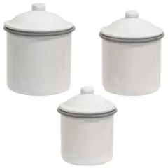3/Set Gray Rim Enamelware Canisters