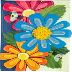 Floral Spring Banner 2 Sided Applique House Flag