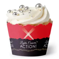 Big Dot of Happiness Red Carpet - Movie Night Party Decorations - Party Cupcake Wrappers - Set of 12