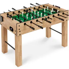 Best Choice Products Full Size 54in Regulation Foosball Table for Home, Game Room w/ 2 Balls, 2 Cup Holders Natural
