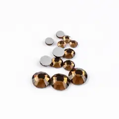Crystal Lane DIY Combo Glass Flatback Rhinestones SS3 / SS6 / SS12 Smoked Topaz
