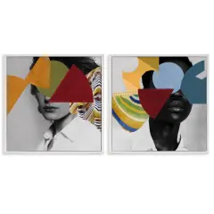 Stupell Industries Obscura Pop Portraits 2pc Framed Giclee Set By Victoria Barnes