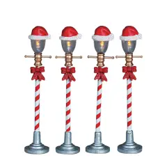 Santa Hat Street Lamp, Set Of 4 - Lemax