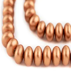 The Bead Chest Copper Abacus Natural Wood Beads (10x15mm): Organic Eco-Friendly Wooden Bead Strand for DIY Jewelry, Crafts, Necklace and Bracelet Making