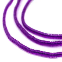 The Bead Chest Translucent Purple Vinyl Phono Record Beads (3mm)