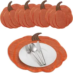 Thanksgiving Harvest Pumpkin Placemats 15 x 15 Inch(Rust)