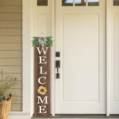 Outdoor Welcome Sign for Front Porch (Interchangeable Outdoor Welcome Sign Wood)