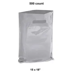 High-Quality 15 x 18" Die Cut Gift Bags Silver