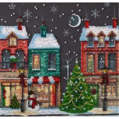 Abris Art Holiday Town Beaded Embroidery Kit Multi