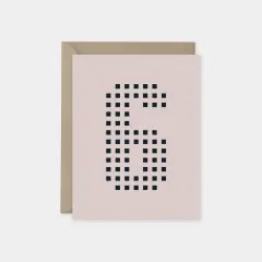 Age 6 Dotted Number Square Birthday Card