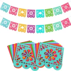 2 Mexican Fiesta Party Decorations Banners, Felt Cinco de Mayo Decorations Banner