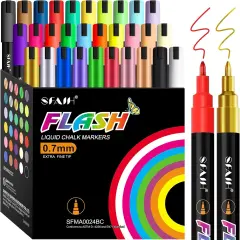 Fine Tip Liquid Chalk Markers for Bhalkboard (Multicolor)