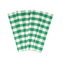 Plaid Kitchen Towels Green & White
