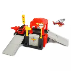 Kitcheniva Kids Fire Station Toy Set With Garage Ramp Truck Helicopter