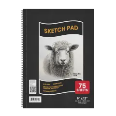 Sketch Book Spiral 9x12 in Poly Cover &ndash; 75 Sheets &ndash; 24 Count