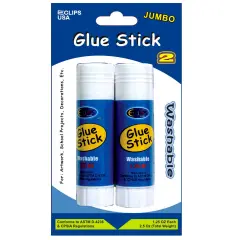 Jumbo Glue Sticks Clear &ndash; 2 Pack &ndash; 1.25 oz &ndash; 36 Sets
