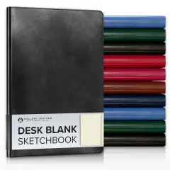 Gallery Leather Blank/Sketch Journal - 192 Pages, Softcover, For Drawing, Sketching, Writing, Work & Travel - 8 x 5.5 Acadia Black
