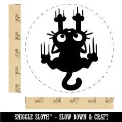 Cartoon Cat Clawing Scratching Dragging Down Rubber Stamp for Stamping Crafting