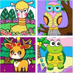 4 Pack Animal Paint by Number Kit for Kids