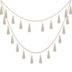 Boho Tassel Garland Decor Wooden Bead Garlands 9.8ft(Classic Color)