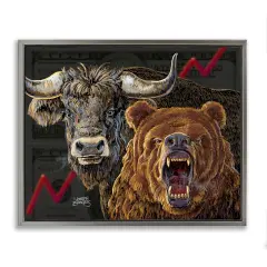 Stupell Industries Bull & Bear Finance Floating Frame By Joseph Burgess