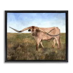 Stupell Industries Cattle with Beautiful Horns Floating Frame By Kathy Winkler&nbsp;
