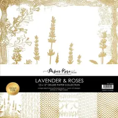 Paper Rose Lavender & Roses - Gold Foil 12x12 Paper Collection 32220