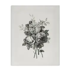 Stupell Industries Mixed Monochrome Flowers Canvas By Lettered and Lined