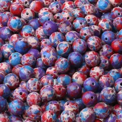 8mm - 96PCS Natural Stone Beads for Jewelry Making(Blue Purple Red)