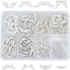 160pcs 8 Styles Angle Wing Bead for Crafts