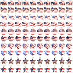 90 Pcs American Flag Charms