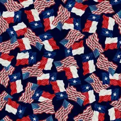 ATXSH Blue Flag Of Texas Cotton 44"/45" Fabric Per Yard