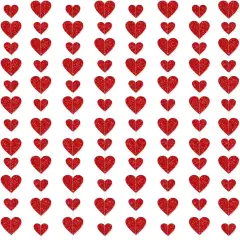 8 Pack Red Glitter Heart Garland Banners Heart Decorations Anniversary