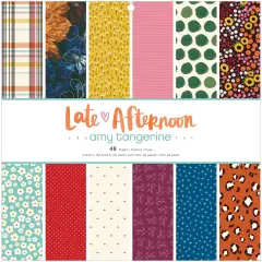 American Crafts Single-Sided Paper Pad 12"X12" 48/Pkg-Amy Tan Late Afternoon