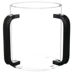 Lucite Clear Wash Cup with Black Handles