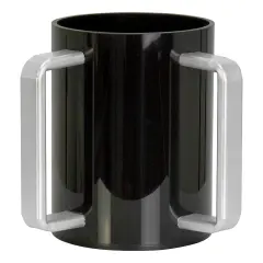 Lucite Wash Cup Black with Silver Handles