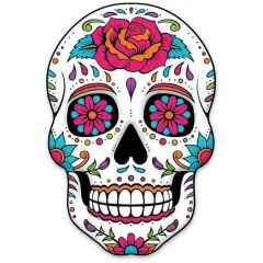 12" Metal Embossed Sign: Sugar Skull