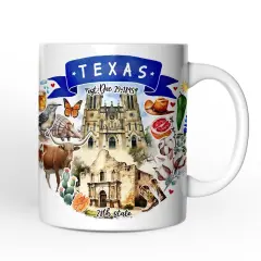 Artistic Texas State Themes and Landmarks Mug