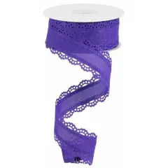 1.5" Scalloped Edge Ribbon: New Purple (10 Yard)