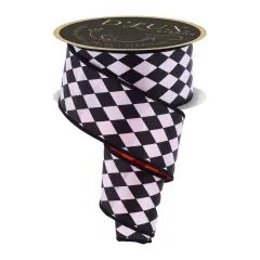 2.5" Harlequin Fused Back Ribbon: Orange (10 Yards)