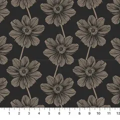 Black Floral Indelible by Anna Maria for Northcott Cotton 44"/45" Fabric Per Yard